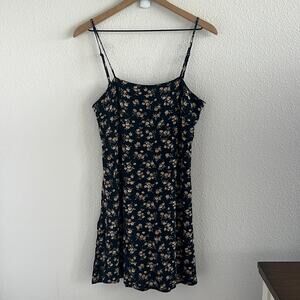 American Eagle Y2k 90s Floral Tie Back Dress Side Zip Medium